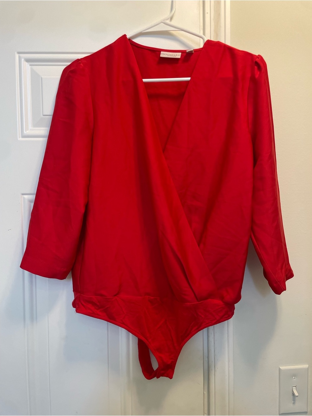 eva mendes for New York & Company - Women’s Red V Neck Bodysuit